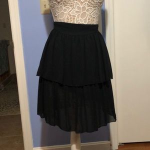 Dorothy Schoelen multi-layer black chiffon skirt